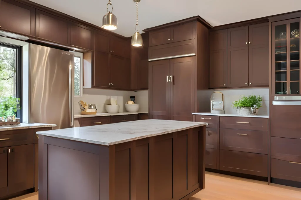 Brown Shaker Cabinets